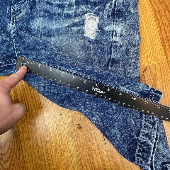 South Pole shorts men's‎ 34x12 blue denim stonewash distressed - Picture 11 of 11